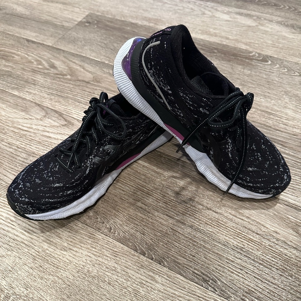 Asics Women's Black and Purple Athletic Shoes